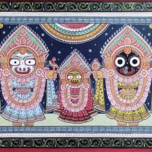 Suna Besha of the Divine Trio – Traditional Pattachitra Painting